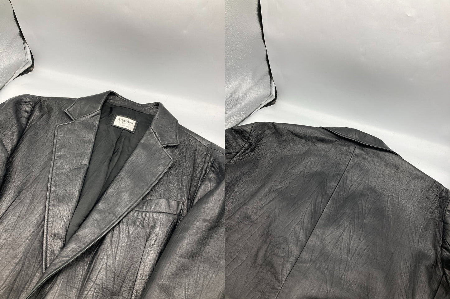 ARMANI COLLEZIONI アルマーニ コレッツォーニ レザー テーラードジャケット サイズ50 中古 D4