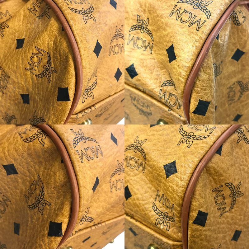 MCM モノグラム ボストンバッグ ユニセックス 旅行鞄 ショルダー付き 大型 ブラウン 中古 T1