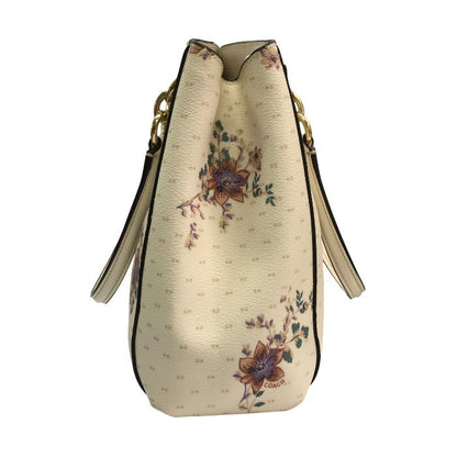 COACH コーチ ハンドバッグ レディース 2way 斜め掛け ショルダー 花柄 フラワー アイボリー F31419 中古 T1