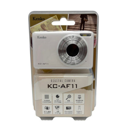 未使用品 Kenko ケンコー デジタルカメラ ホワイト KC-AF11(WH) 446393 デジカメ 500万画素 普段使い オートフォーカス 中古 W４