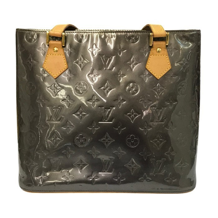 LOUIS VUITTON ルイヴィトン ヴェルニ ヒューストン トートバッグ レディース ハンドバッグ エナメル グレー 中古 T1