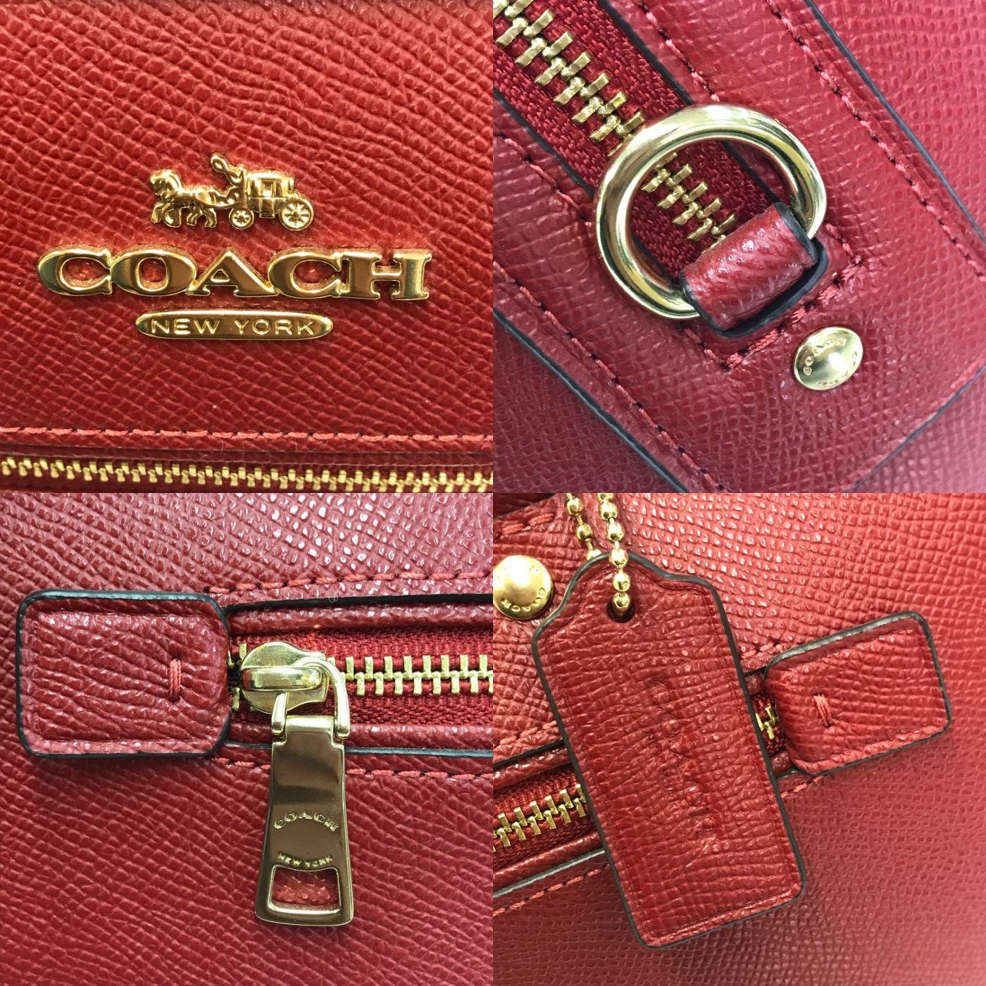 COACH コーチ ローアン サッチェル ハンドバッグ レディース レザー 2WAY ショルダー 斜め掛け レッド 79946 中古 T1