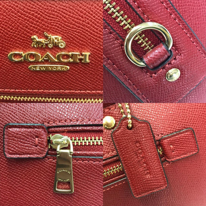COACH コーチ ローアン サッチェル ハンドバッグ レディース レザー 2WAY ショルダー 斜め掛け レッド 79946 中古 T1