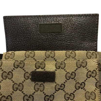 GUCCI グッチ ボディバッグ メンズ GGキャンバス/レザー ウエストポーチ 斜め掛け ショルダーバッグ ベージュ/ブラウン 28566 中古 T1