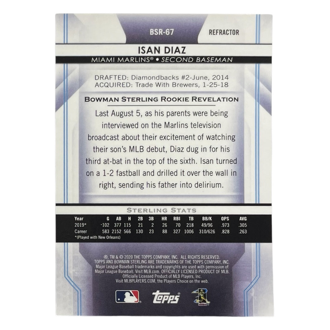 TOPPS MLBカード BOWMAN STERLING ISAN DIAZ MIAMI MARLINS /199 #BSR-67 中古 IT2