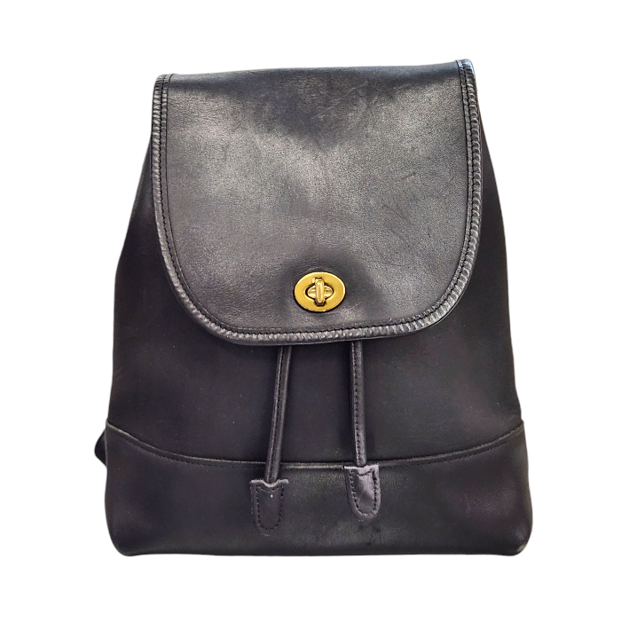 COACH コーチ リュック レディース レザー オールド ヴィンテージ ターンロック バックパック ブラック 9791 中古 T1