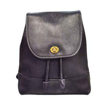 COACH コーチ リュック レディース レザー オールド ヴィンテージ ターンロック バックパック ブラック 9791 中古 T1