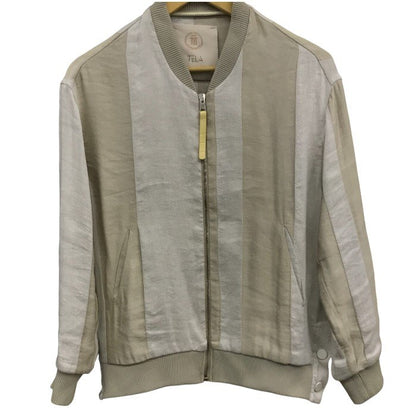 TELA9 テラ 麻混 ブルゾン アウター 秋 春 薄目 レディース 中古 KW1