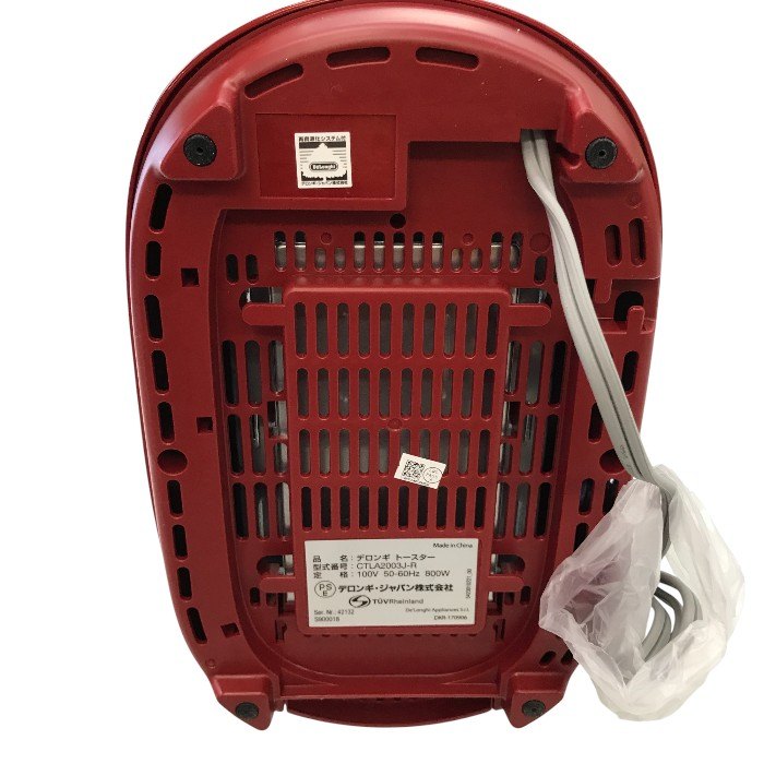 De'Longhi (デロンギ) アクティブ ポップアップト-スタ- 800W CTLA2003J-R(パッションレッド) 中古 Y1