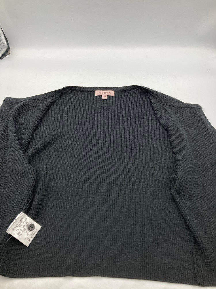TOCCA トッカ シルク100％ カーディガン 袖リボン ブラック サイズXS 中古 D4