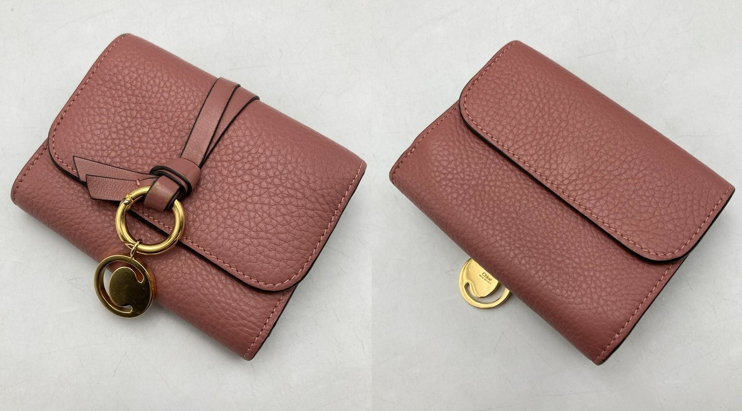 Chloe クロエ グレインレザー アルファベット スモールトリフォールド 3つ折り財布 中古 D4