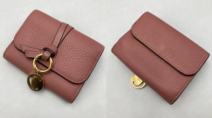 Chloe クロエ グレインレザー アルファベット スモールトリフォールド 3つ折り財布 中古 D4