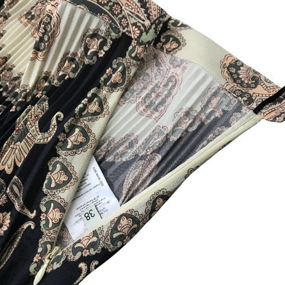 ETRO エトロ スカート レディース プリーツ ロング丈 マルチカラー 38サイズ 222-18199-5072 ペイズリー柄 総柄 ボトムス 中古 KW1