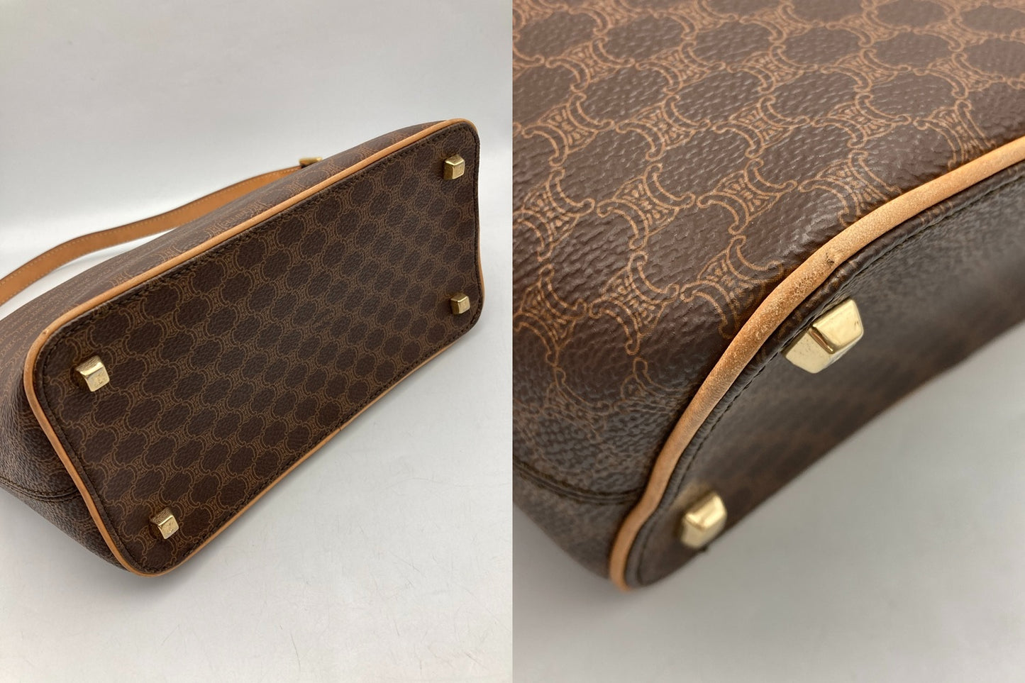 CELINE セリーヌ マカダム ワンショルダー ハンドバッグ 中古 D4