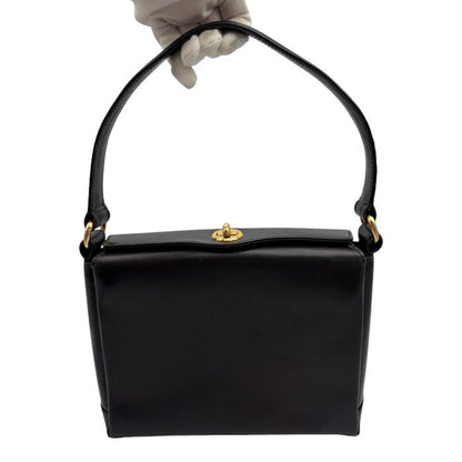 GUCCI グッチ ショルダーバッグ レディース ターンロック オールド レザー ブラック 鞄 肩掛け ブランド ヴィンテージ 中古 W４
