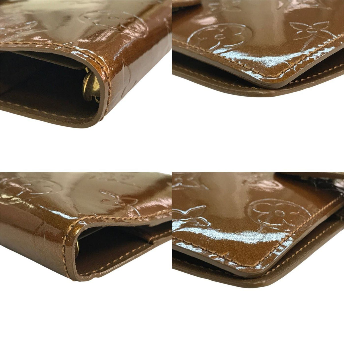 LOUIS VUITTON ルイヴィトン ヴェルニ アジェンダPM 手帳カバー ユニセックス エナメル システム手帳 ブラウン系 中古 T1
