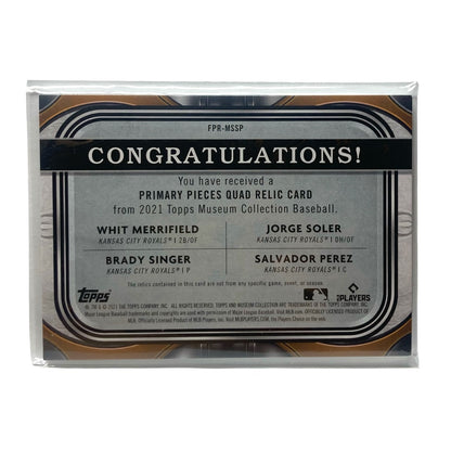 TOPPS MLBカード MUSEUM COLLECTION WHIT MERRIFIELD JORGE SOLER BRADY SINGER SALVADOR PEREZ ROYALS 23/99 #FPR-MSSP 中古 IT2