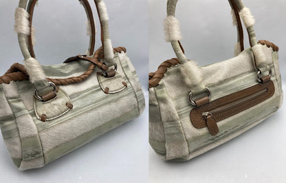 PELLE BORSA ペレボルサ ハラコ ハンドバッグ 中古 D4