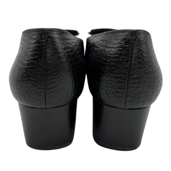 ジャンク品 Salvatore Ferragamo サルヴァトーレ フェラガモ クロコ調 スエード パンプス 87960A48 6(約23.5cm) 靴 シューズ レザー レディース 中古 W４