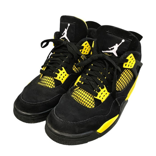 NIKE AIR JORDAN 4 RETRO THUNDER エアジョーダン 4 レトロ サンダー スニーカー メンズ ローカット 2023年 ブラック/イエロー 26cm DH6927-017 中古 T1