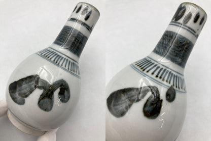 12代 永楽善五郎 和全 絵高麗写 酒瓶 一対 中古 D4