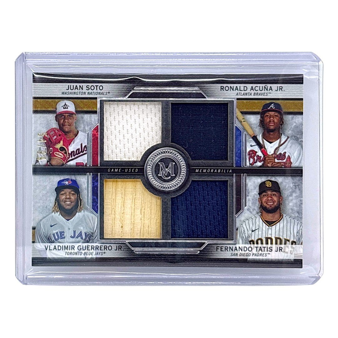 TOPPS MLBカード MUSEUM COLLECTION JUAN SOTO NATIONALS RONALD ACUNA JR. BRAVES VLADIMIR GUERRERO JR. BLUE JAYS FERNANDO TATIS JR. PADRES /99 #FPR-SAGT 中古 IT1
