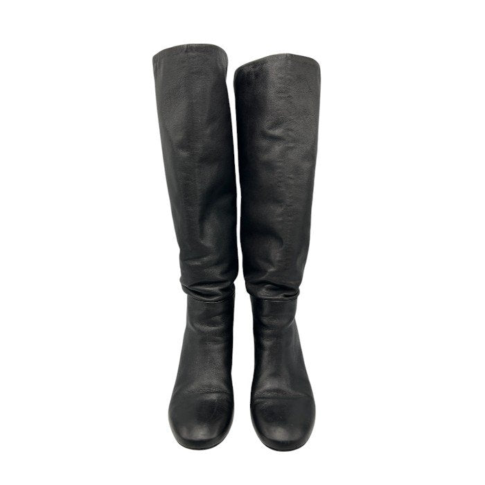 TORY BURCH トリーバーチ レザー ロングブーツ 6 1/2 (約23.5cm) ブランド レディース シューズ 靴 秋 冬 かわいい 中古 W４