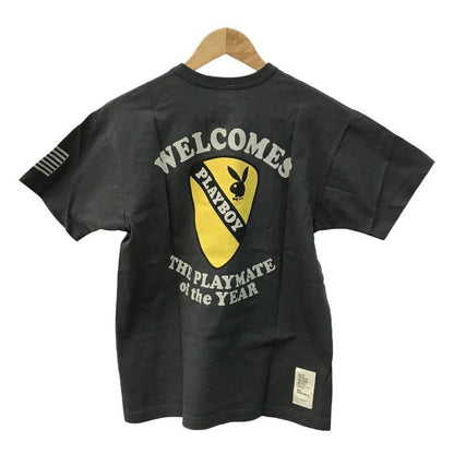 TOYS McCOY トイズマッコイ Tシャツ メンズ コットン 半袖 ラグラン PLAYBOY ウサギ プリント グレー Mサイズ 中古 T1