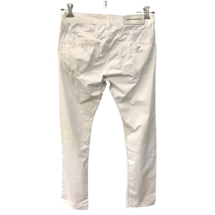 EMPORIO ARMANI エンポリオアルマーニ パンツ メンズ コットン スリムフィット ズボン ホワイト 28インチ J08SA 中古 T1