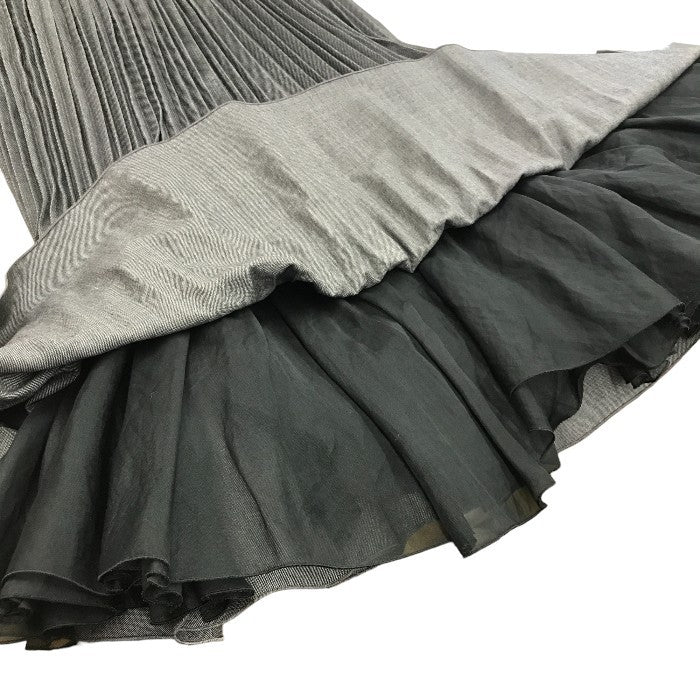 LOUIS VUITTON ルイヴィトン スカート レディース 秋冬 プリーツ ウール 膝丈 グレー XS 34サイズ 中古 MK1