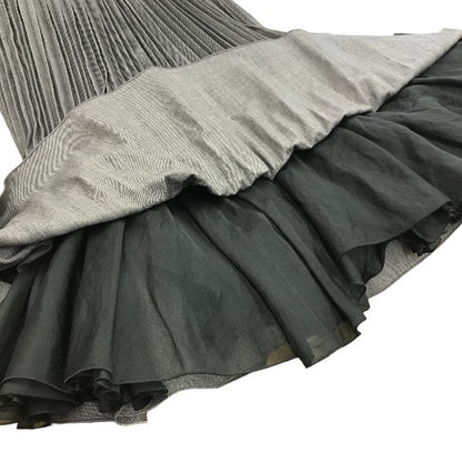 LOUIS VUITTON ルイヴィトン スカート レディース 秋冬 プリーツ ウール 膝丈 グレー XS 34サイズ 中古 MK1