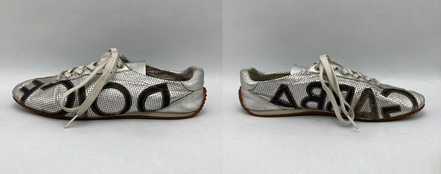 DOLCE＆GABBANA ドルチェ＆ガッバーナ メッシュレザー スニーカー サイズ38 中古 D4