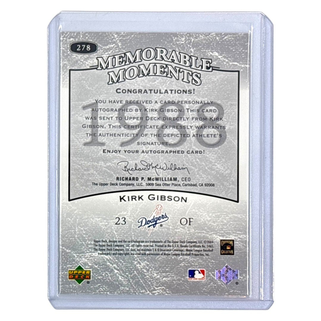 UPPER DECK MLBカード LEGENDS MEMORABLE MOMENTS KIRK GIBSON DODGERS #278 中古 IT1
