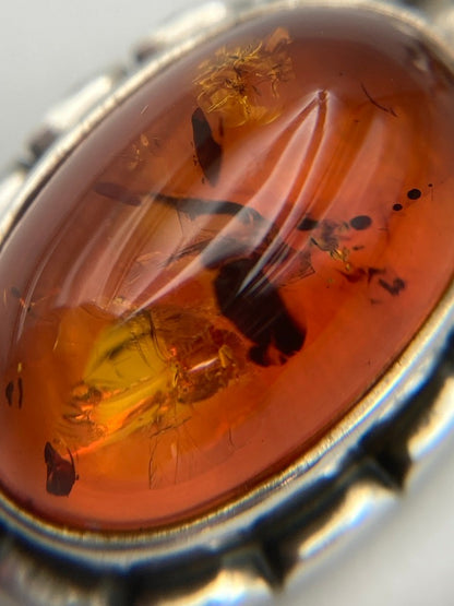 GEORG JENSEN ジョージジェンセン 2001年 ヘリテージ イヤーネックレス SV925 琥珀 中古 D4