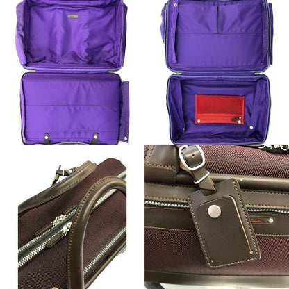Paul Smith ポールスミス キャリーケース メンズ スーツケース 2way ショルダーバッグ ビジネス トラベル 旅行 ACE製 ヘリンボーン レッド系 中古 T1