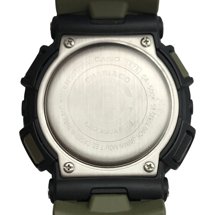 CASIO G-SHOCK CHARI&COコラボ 腕時計 メンズ アナログ/デジタル クォーツ クォーツ ニューヨーク 自転車 グリーン/ブラック GA-500K-3AJR 中古 T1