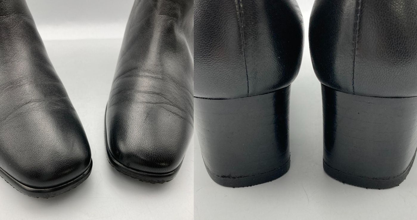 RiZComfort リズコンフォート サイドジップ レザー ショートブーツ 0603 サイズ23.0cm 中古 D4