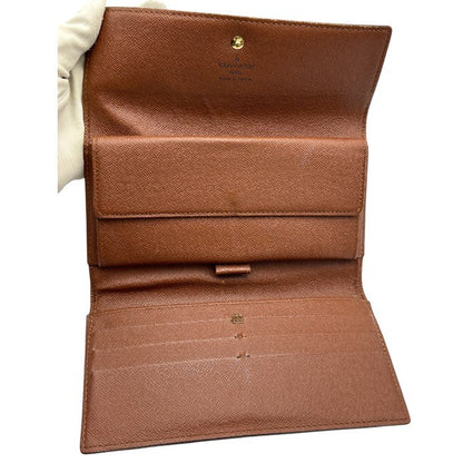 LOUIS VUITTON ルイヴィトン モノグラム ポルトトレゾール・インターナショナル 長財布 M61215 財布 ブランド メンズ レディース ブラウン 中古 W４