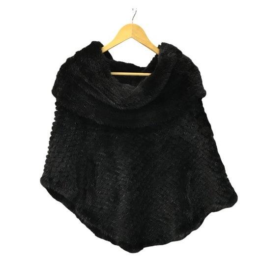 ARBORENTE ミンクファー ポンチョ レディース 冬 リアルファー アシンメトリー ダークブラウン M-Lサイズ 中古 T1