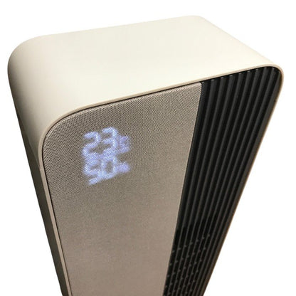 コイズミ 電気ファンヒーター ホット&クール 送風 温風 1台2役 音声認識機能 人感センサー 自動首振り DCモーター ベージュ KHF-12233 中古 Y1