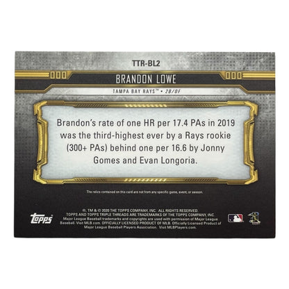 TOPPS MLBカード TRIPLE THREADS BRANDON LOWE TAMPA BAY RAYS /36 #TTR-BL2 中古 IT2