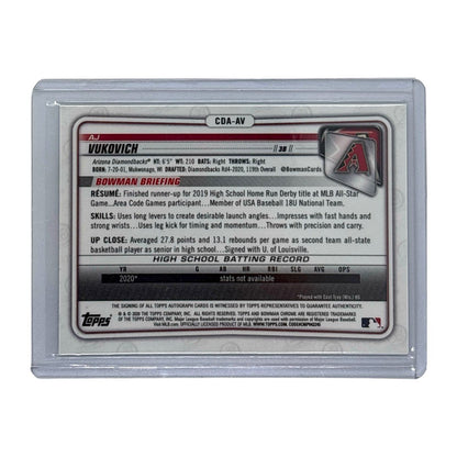 TOPPS MLBカード BOWMAN CHROME 1ST AJ VUKOVICH ARIZONA DIAMONDBACKS /71 #CDA-AV 中古 IT1