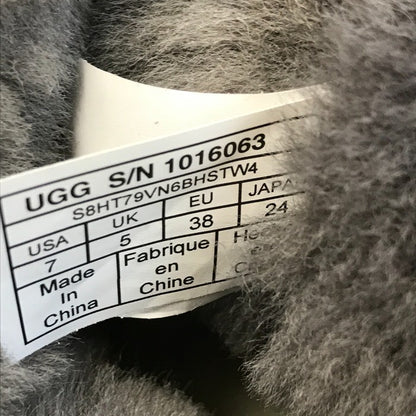 UGG アグ エッセンシャルミニ ムートンブーツ レディース ESSENTIAL MINI ウール グレー 24cm 1016063 中古 T1