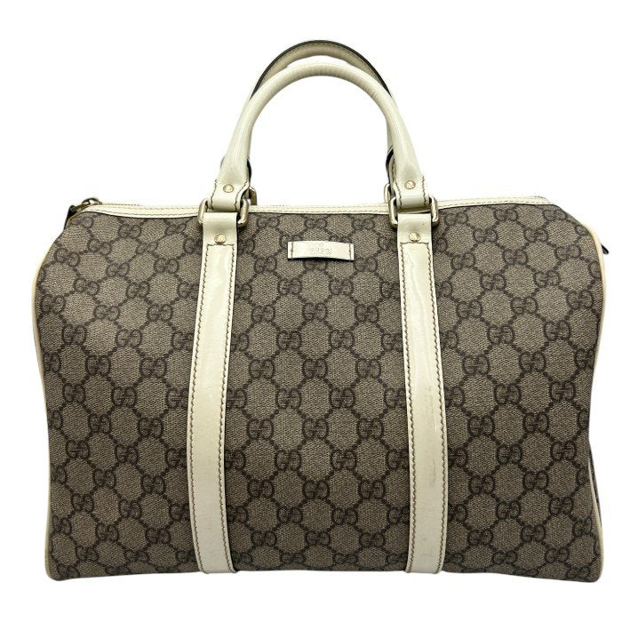 GUCCI グッチ ボストンバッグ ユニセックス GGプラス ホワイト/グレー 193603 鞄 おしゃれ ブランド エナメル レディース メンズ 中古 W４