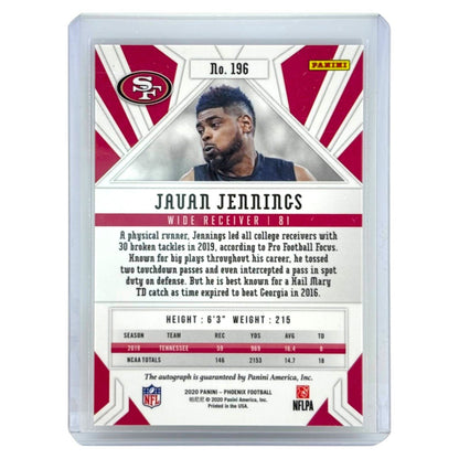PANINI NFLカード PHOENIX JAUAN JENNINGS SAN FRANCISCO 49ERS #196 中古 IT1