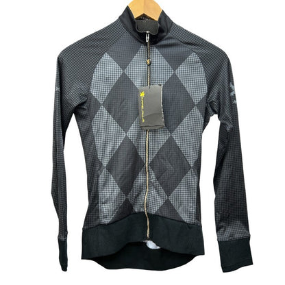未使用品 KAPELMUUR カペルミュール ロイヤルダービー 千鳥格子アーガイル サイクルジャージ S メンズ スポーツ おしゃれ 長袖 中古 W４