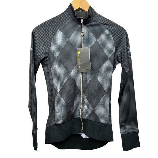 未使用品 KAPELMUUR カペルミュール ロイヤルダービー 千鳥格子アーガイル サイクルジャージ S メンズ スポーツ おしゃれ 長袖 中古 W４