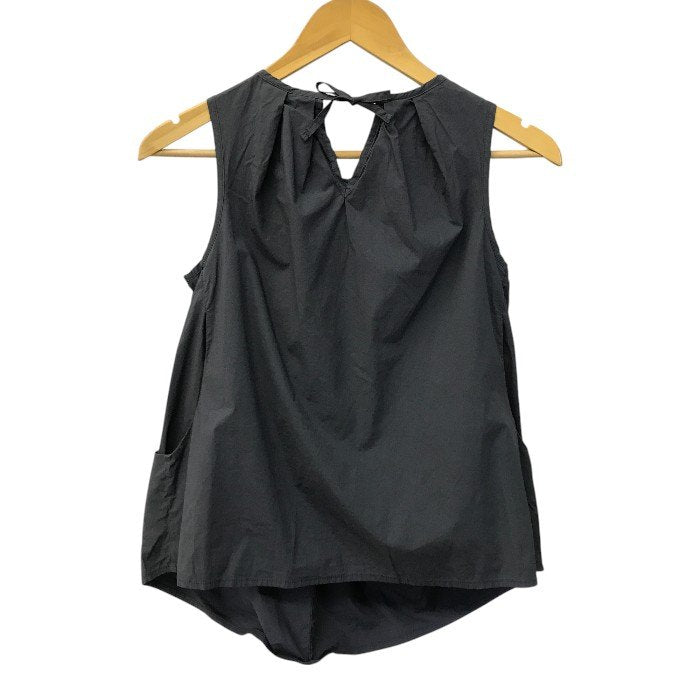 HACHE アッシュ ブラウス レディース ノースリーブ ギャザー ポケット グレー 40サイズ K230758 中古 T1