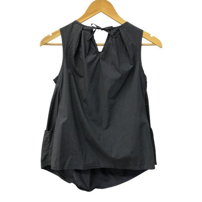 HACHE アッシュ ブラウス レディース ノースリーブ ギャザー ポケット グレー 40サイズ K230758 中古 T1