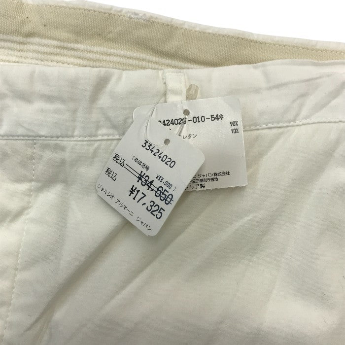 EMPORIO ARMANI エンポリオアルマーニ パンツ メンズ 春夏 コットン 無地 ストレート ホワイト 54サイズ 中古 T1